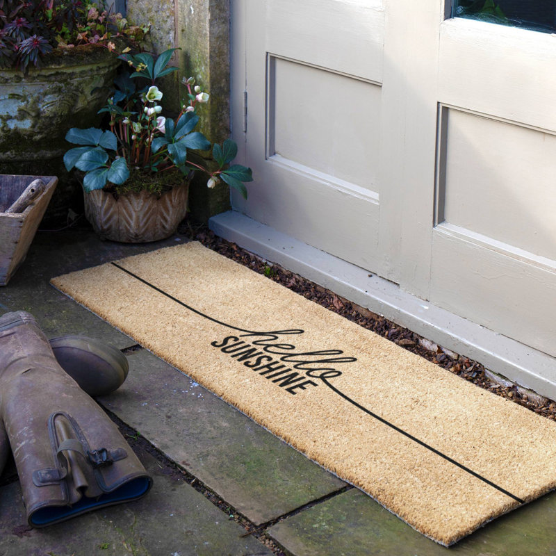 Hello Sunshine Coir Doormat, 40cm W x 120cm L