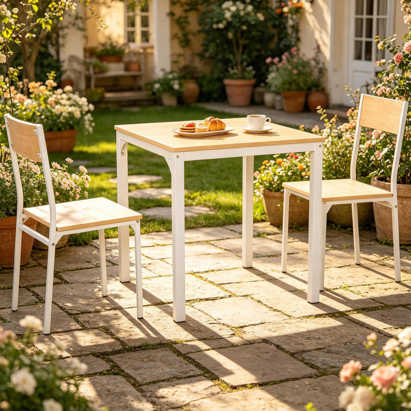 Ensemble de table et de conversation pour appartement, ensemble de table de cuisine et de chaise, ensemble de mobilier de table à manger 3 pièces (seulement 1 table et 2 chaises)