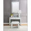 Tabouret de coiffeuse en simili-cuir ivoire Nysa