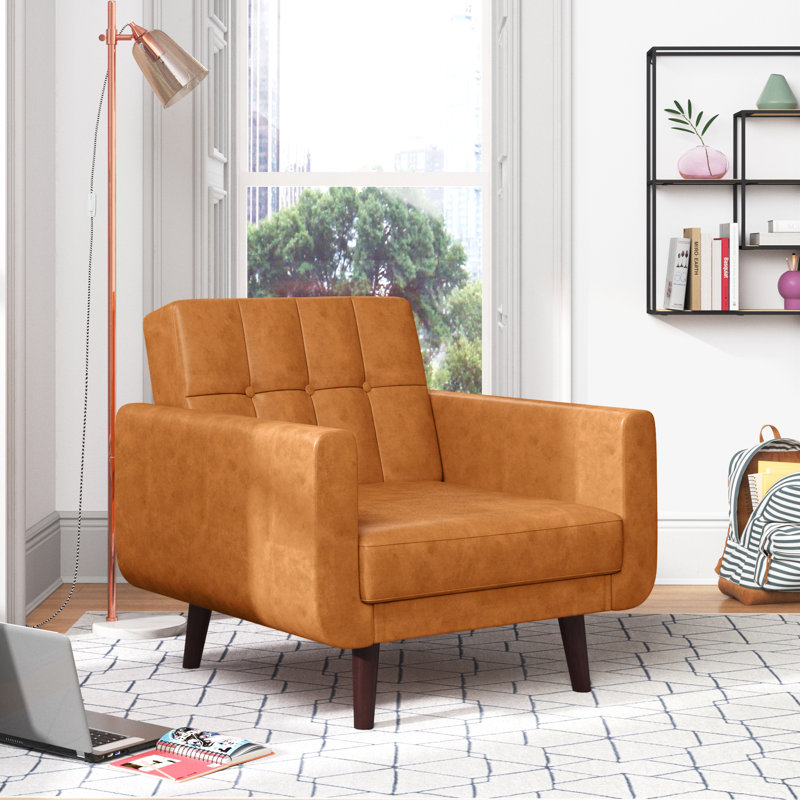 Gaige Faux Leather Armchair, Camel