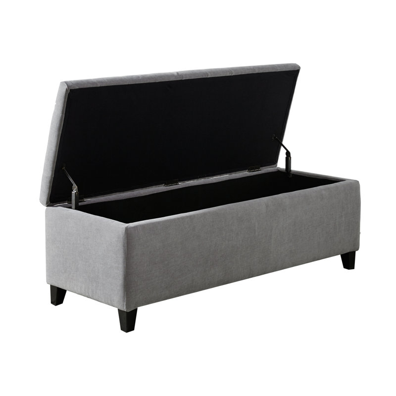 Banc de rangement à plateau capitonné Maniscalco, Gris clair