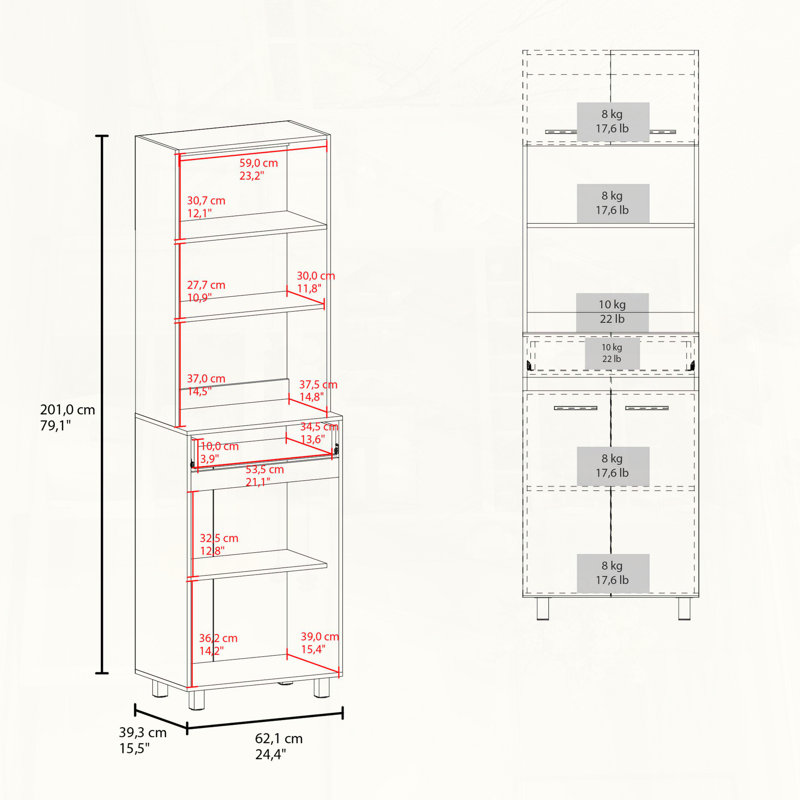 Sicilia Two-Tone Pantry Cabinet