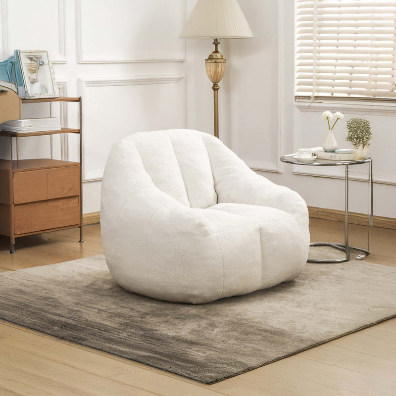 Fauteuil à billes Fluffy Fluffy, Ourson blanc