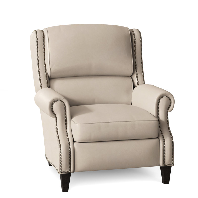 Huss Recliner, Aline Light Gray Stonewash Genuine Leather, Plantation, Power