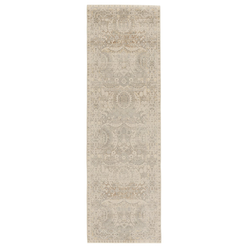 Tapis gris tissé à la machine Clint, Tapis de couloir de 2 pi 6 po x 8 pi