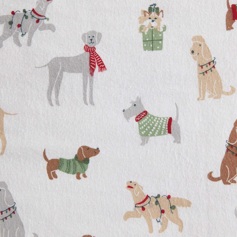 Martha Stewart Holiday Pups Brown Cotton Flannel Sheet Set, Queen  Sheet Set with 2 Pillowcases, Brown Pups