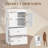 White Narrow Floor Storage Cabinet With 1 Drawer & 2 Doors, Toilet Organizer