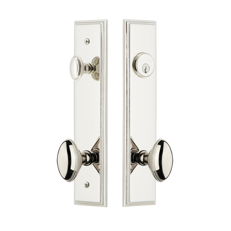 Ensemble d'entrée haut Carré, Nickel satiné, 2.75"