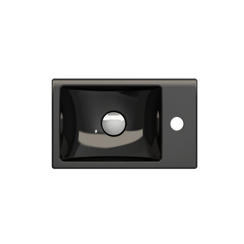Lavabo de salle de bain rectangulaire double en argile réfractaire BOCCHI Milano, Noir