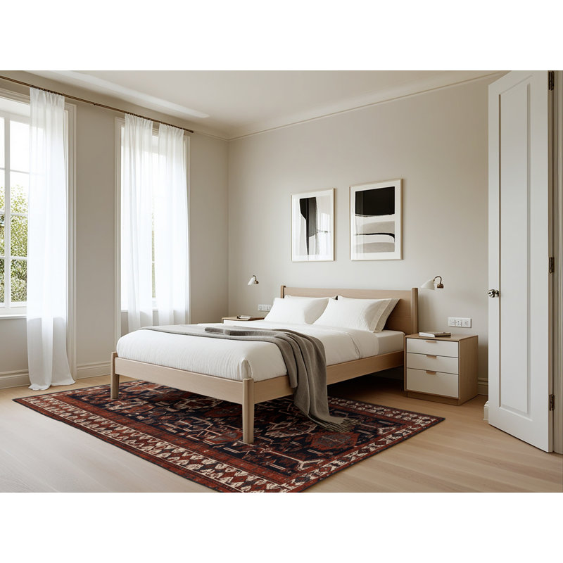 Tapis brun turc lavable à la machine, Rectangle 5 pi x 7 pi