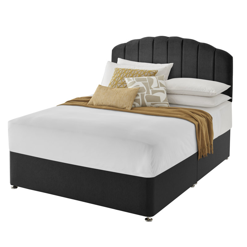 Silentnight upholstered premium Divan bed - base only, Sand, No Drawer, Double (4'6)