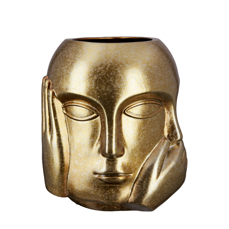 Abuzer Ceramic Table Vase, Gold