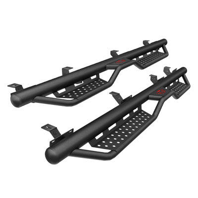 Marchepieds en acier au carbone noir et rouge pour Jeep Gladiator JT 2018-2026 (4 portes)