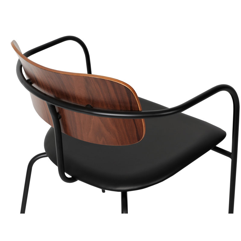 Chaise d'appoint Northwest Hills, Noir mat, Noir, noir, noir, noir, Noyer