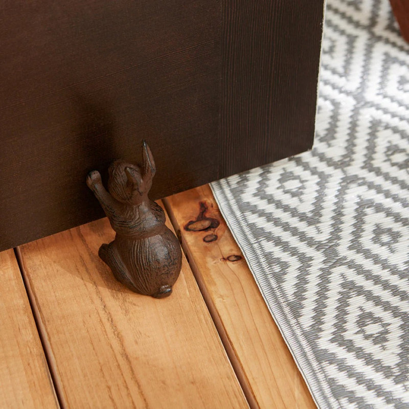 Cast Iron Rabbit Doorstop | Vintage Bunny Floor Wedge