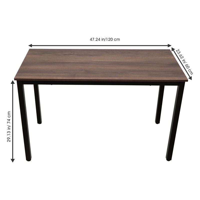 Bureau d'écriture, Plateau brun noyer / cadre noir