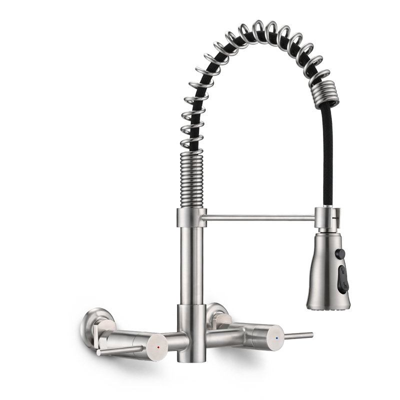 Pull Down Bridge Faucet, Argent