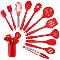 KitchenAid 2pc Mini Birchwood Spatulas Set - Empire Red