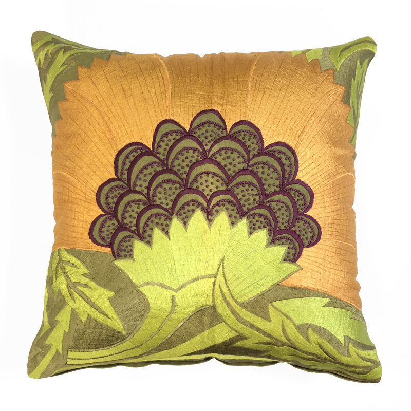 Housse et insert de coussin carré Pollen, Olive