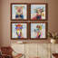 «Groovy Pig and Sky», ensemble de 4 peintures sur toile encadrées-60147931-60147936