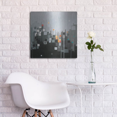Ebern Designs ' Monochrome XII' by Carol Joy Shannon, Metal Wall Art,