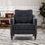 Fauteuil rembourré avec accoudoirs carrés et capitonnés-598846383