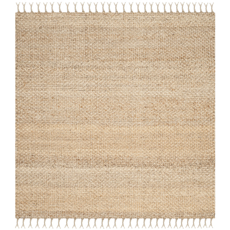 Borrero Natural Fiber Hand Woven Jute Solid Color Rug