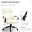 Chaise de bureau en lin blanc crème, capacité de poids de 500 lb, grande et haute, réglable, support de meuble pivotant, lin, rotatif