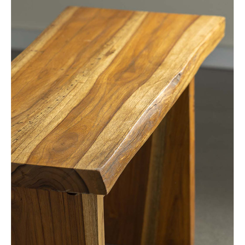 Devol Live-Edge Teak Wood Garden Bench