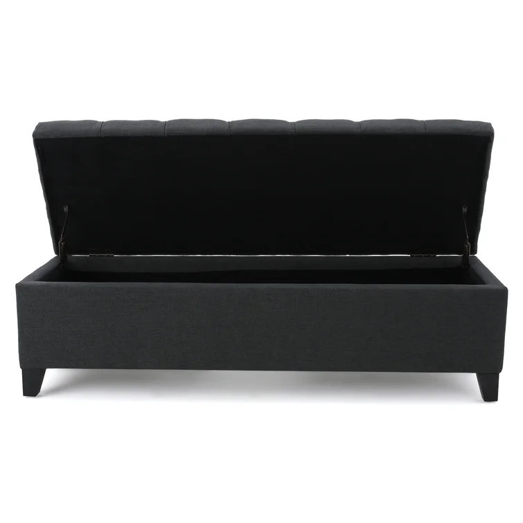 Repose-pieds avec rangement et couvercle relevable pour le salon ou la chambre à coucher | Idée de cadeau, Gris
