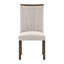 De 2 chaises de salle à manger brunes de style contemporain avec siège en tissu texturé gris, 2 chaises d'appoint élégantes de largeur de paquet de 2, structure en bois et revêtement, siège de 18,5 po