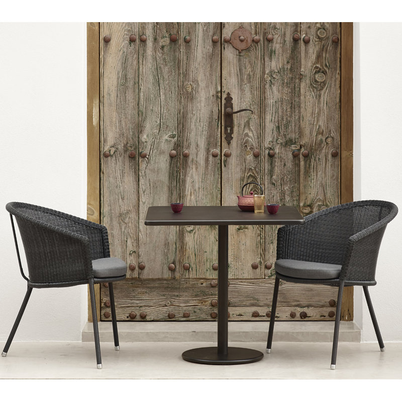 Trinity Wicker Patio Dining Armchair with Cushion, Gray