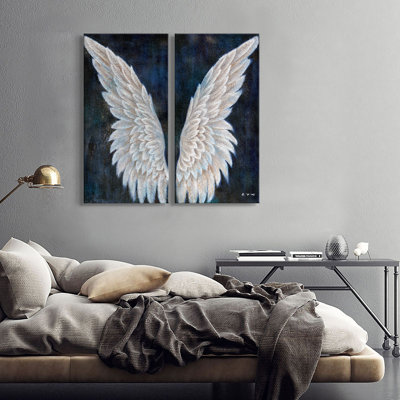 Glitter Pair Of Wings by Grant Wood - 2 Piece Wrapped Canvas Painting