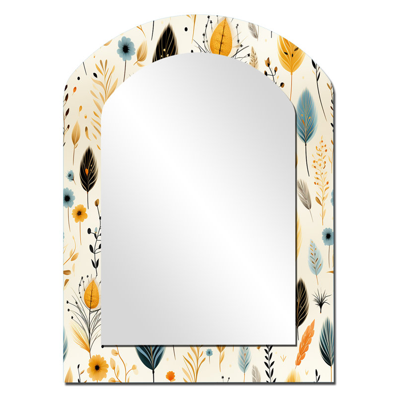 Motif bohème Schmucker Earthy Elegance - miroir asymétrique floral, 34 po x 25 po