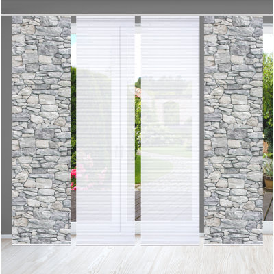 Polyester Semi Sheer Track Insert Sliding Panel