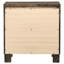 Table de chevet rustique 2 dorée pour décoration de chambre à coucher avec 2 tiroirs et placage