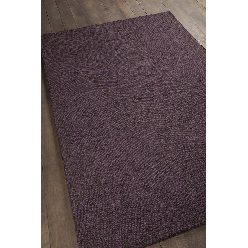 Navyan Gray Area Rug, Black/Purple, Rectangle 5' x 7'6"