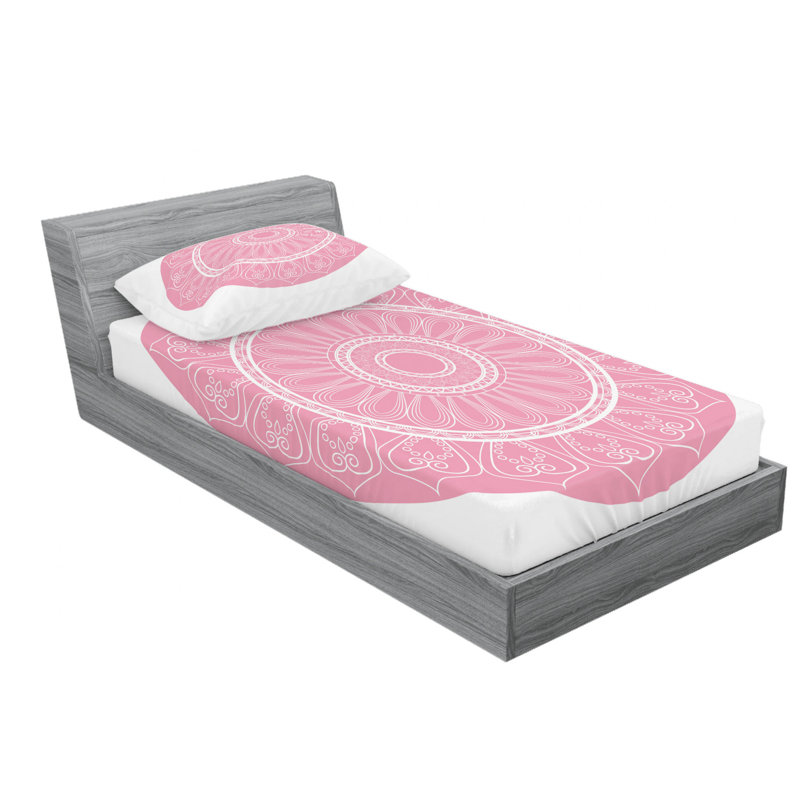 Mandala Microfiber Patterned Sheet Set, Twin XL Sheet Set with Fitted Sheet