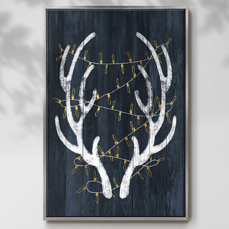 Bois et lumières encadré sur toile, H 37 po x l 25 po x P 1,5 po, Argent