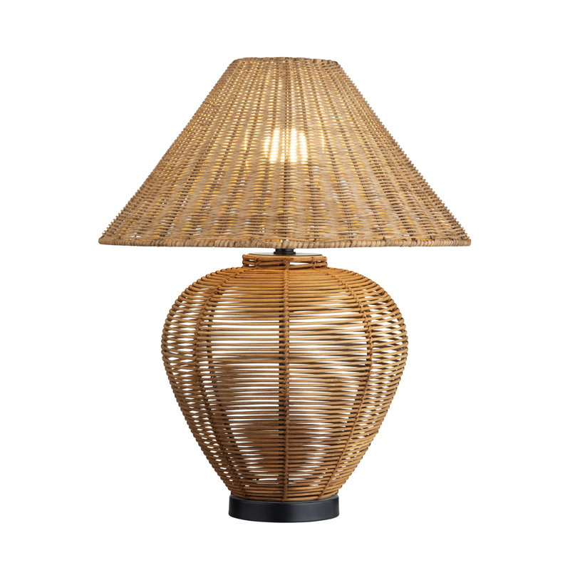 Lampe de table en rotin