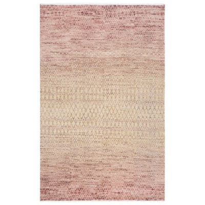 Tapis géométrique en laine / coton noué à la main Breale
