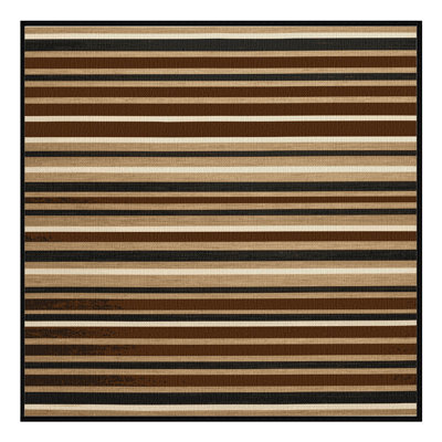 Washable Cognac Light Beige Striped Area Rug