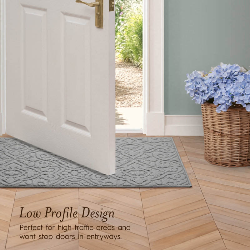 Feya Machine Woven Synthetic Aera Rug in Gray, Runner 2'2" x 5', Gray