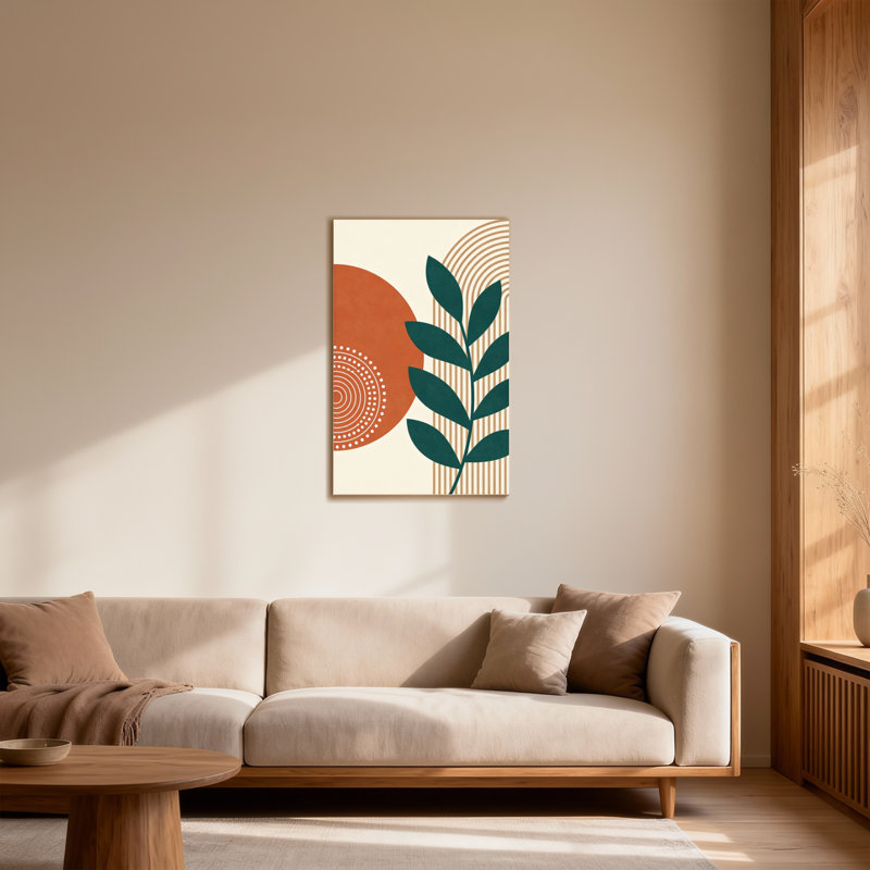 Abstract Abstract Shapes Leaves Pattern Design, 24" H x 16" W
