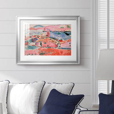 Roofs of Collioure (Les toits de Collioure)-Henri Matisse-Framed Print with Mat and glass-1905