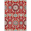 Tapis extérieur lavable floral beige et bleu marine 3 pi x 5 pi