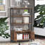 Abisia Bookcase Cabinet Sideboard Storage Industrial Rustic Brown Living Room Furniture