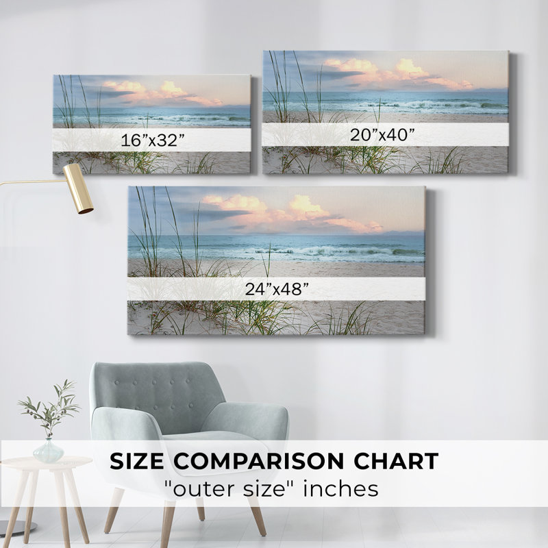 Plage flottée - Toile tendue avec châssis - Prêt à accrocher, H 20 po x l 40 po