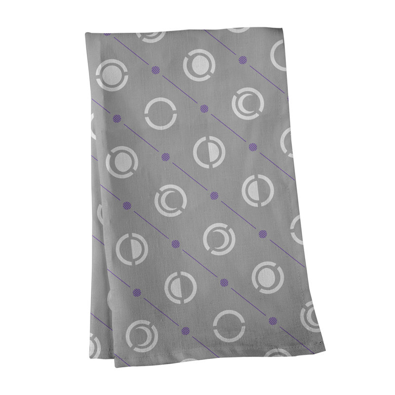Torchon Moon phases, Gris / Mauve, Polyester sergé