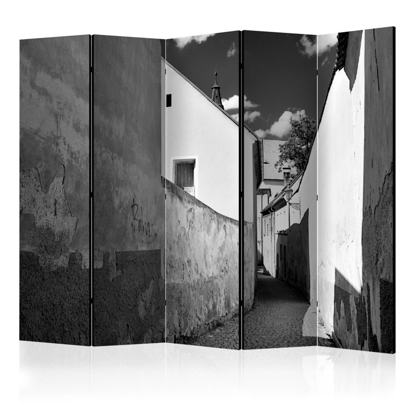 Gombach 225cm W x 172cm H 5 - Panel Solid Wood Folding Room Divider
